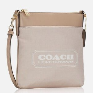 Coach Chalk Kitt Leather and Canvas Crossbody